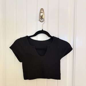 Hollister Black Cropped Shirt